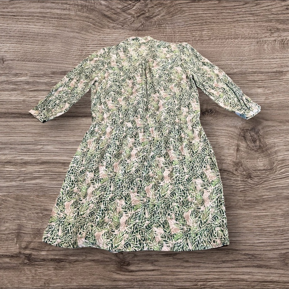 Cabi Leaf Print Faux Wrap Mini Dress Size Medium
